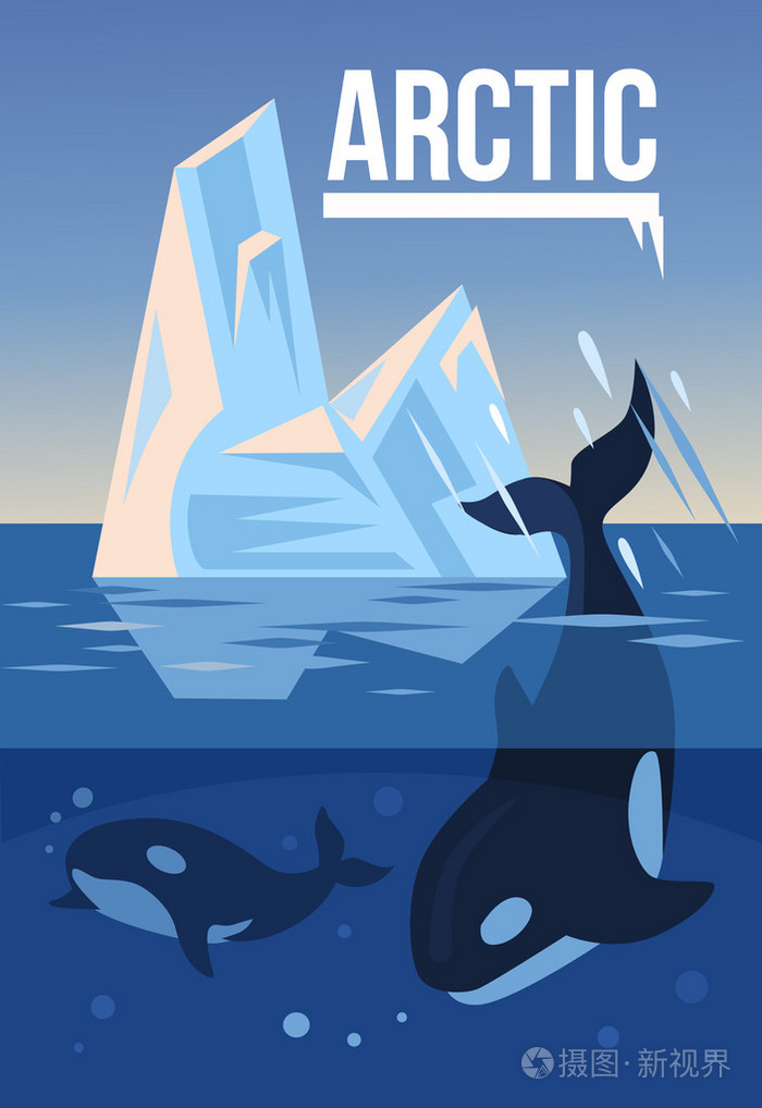 北极的性质矢量平面插画