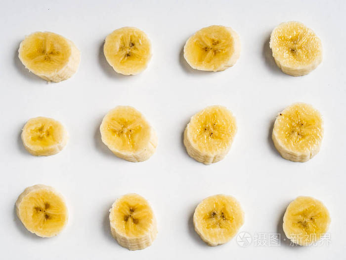 切片香蕉patternon白色背景