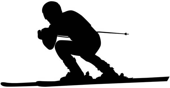 滑雪运动员影子图片