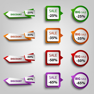 彩色的折扣出售指针设计元素