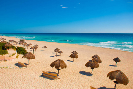 墨西哥坎昆德费奈海滩热带在加勒比