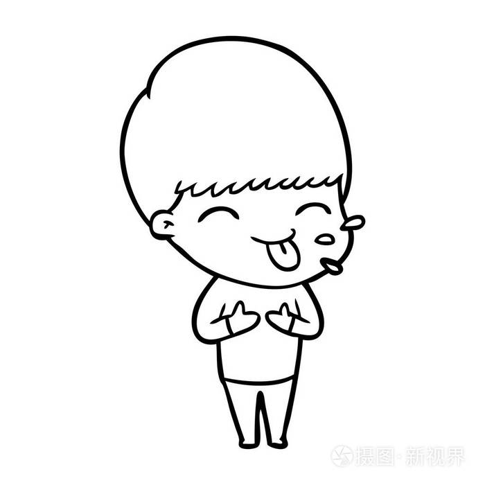 滑稽卡通男孩的向量例证插画-正版商用图片0o3mb2-摄图新视界