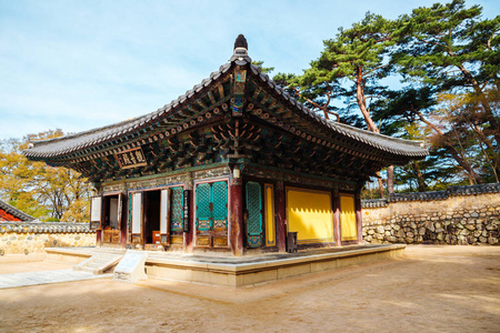 佛国寺寺庙老建筑在庆州, 韩国