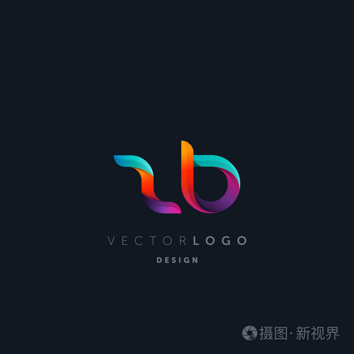 渐变zb字母徽标名片模板矢量