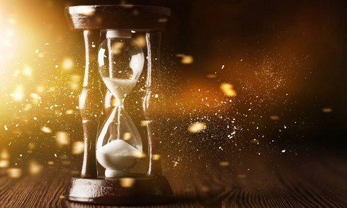 沙漏中的沙子, 近距离查看照片