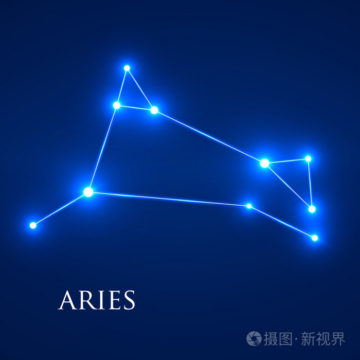 星座白羊座的星座矢量图eps10