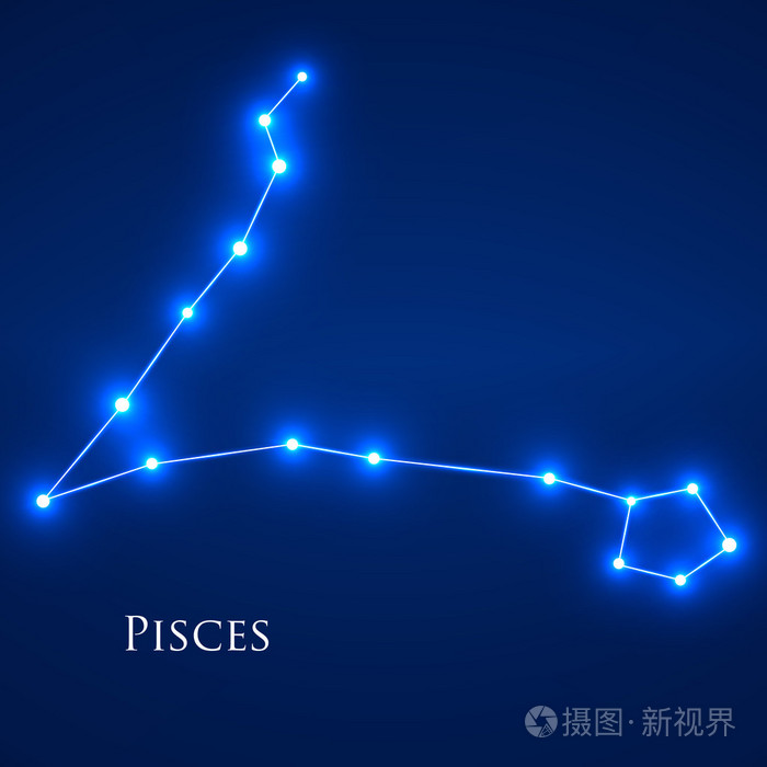 星座双鱼座的星座矢量图eps10
