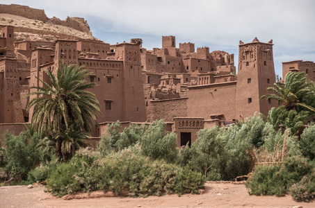 巴本哈杜在摩洛哥阿特拉斯山脉。中世纪的设防城市，教科文组织世界遗产站点