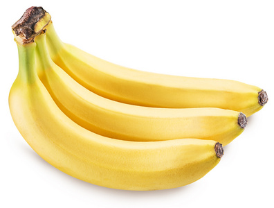 孤立在白色背景上的香蕉。剪切路径