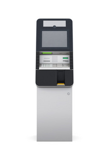 Atm 机前视图。3d