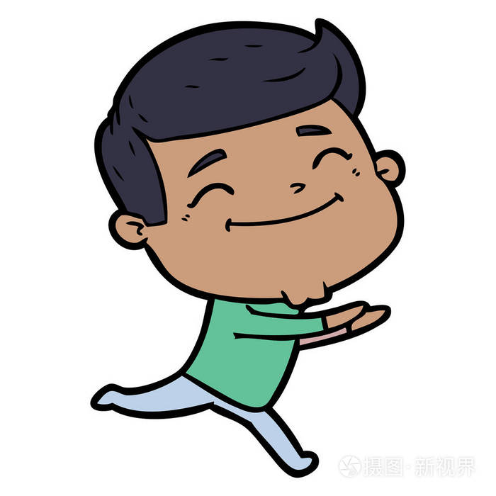 快乐卡通人物的矢量插图