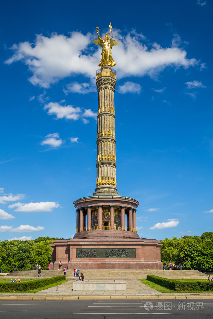 柏林胜利柱纪念碑在蒂尔加滕公园柏林日耳曼