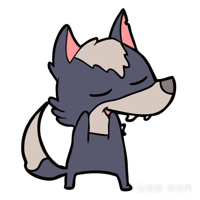 卡通狼笑的矢量例证