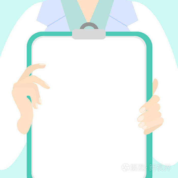 医生手拿着白色背景的平板式片剂