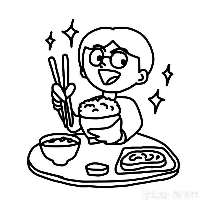 男人喜欢吃日本食物插图矢量涂鸦手插画-正版商用图片0o4c62-摄图新