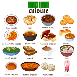 印度美食美食插画