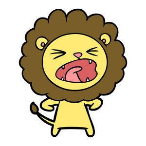 动画片愤怒的狮子的矢量例证