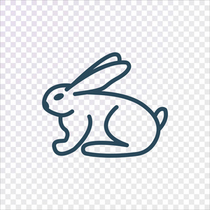 透明背景下的兔子标志
