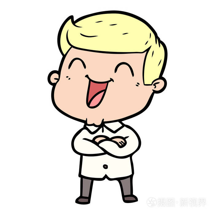 卡通人笑的矢量例证插画-正版商用图片0o4sx9-摄图新视界