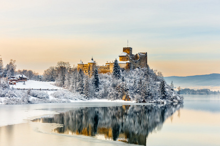 美丽的景色的 Niedzica 城堡，波兰