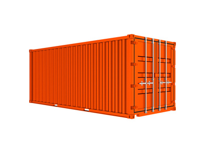 橙色的海运集装箱照片