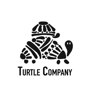 海龟标志, 黑色剪影为您设计