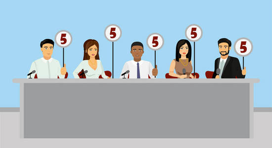 估计图标专业竞争评委的矢量例证陪审团持有平板式的估计照片