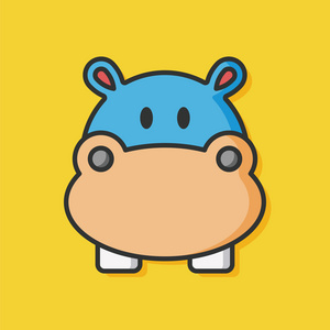 动物动物园河马图标照片