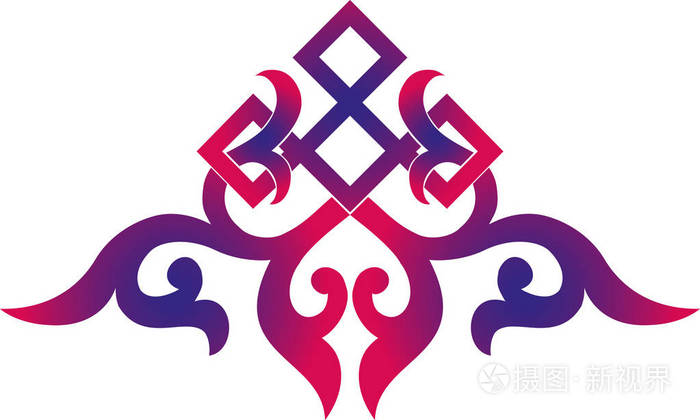 东方的中国饰品亚洲传统图案花复古元素切割轮廓装饰中央亚洲贴花工作