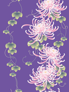 日式菊花花朵图案