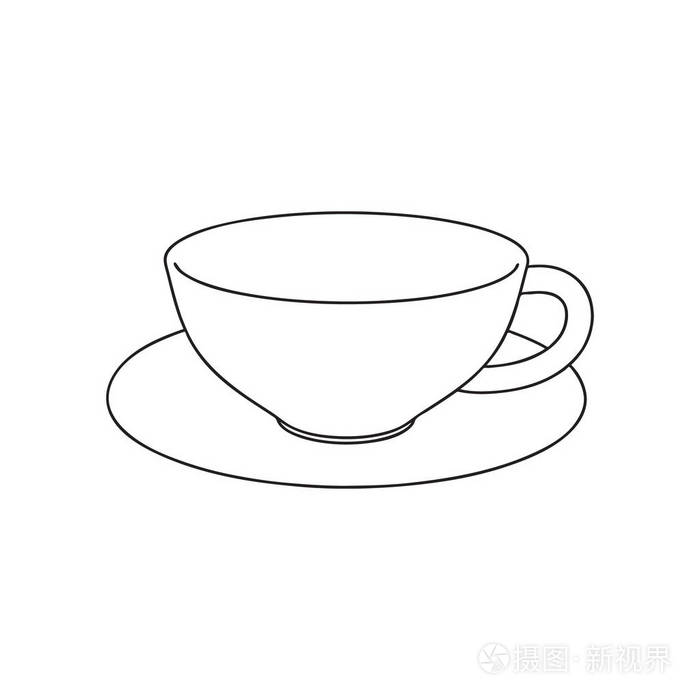 空的咖啡杯白色背景上的孤立矢量概要