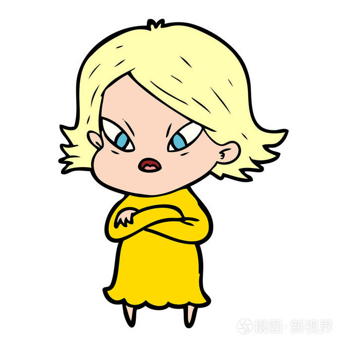 动画片重音妇女的媒介例证