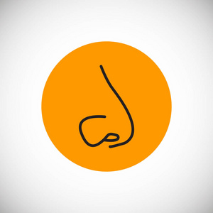 鼻子平的图标, 媒介, 例证照明荧光灯泡抽象 web 器官图标照明荧光