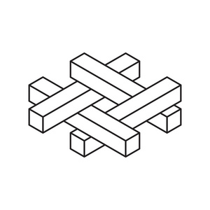 不可能的物体.上白孤立.矢量轮廓它制作图案照片