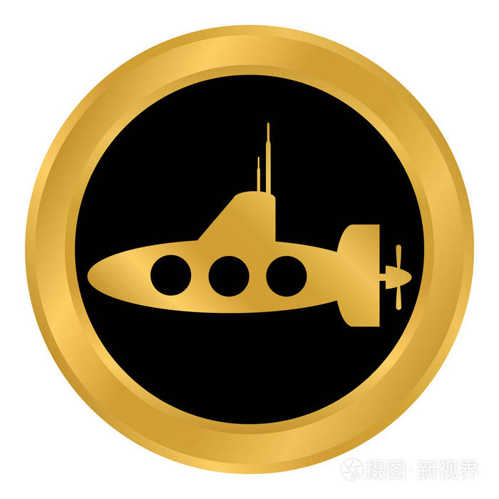 在白色的潜艇图标