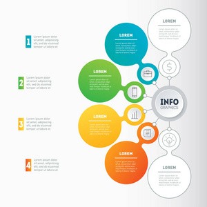 4或6选项的图表或业务演示文稿。矢量动态图表或技术或教育过程的心智图。图表思维导图或图表的 Web 模板