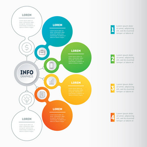 媒介图表技术或教育过程。经营理念有4种选择。年报。信息图表图表或演示文稿的 Web 模板。带有图标的报表的一部分