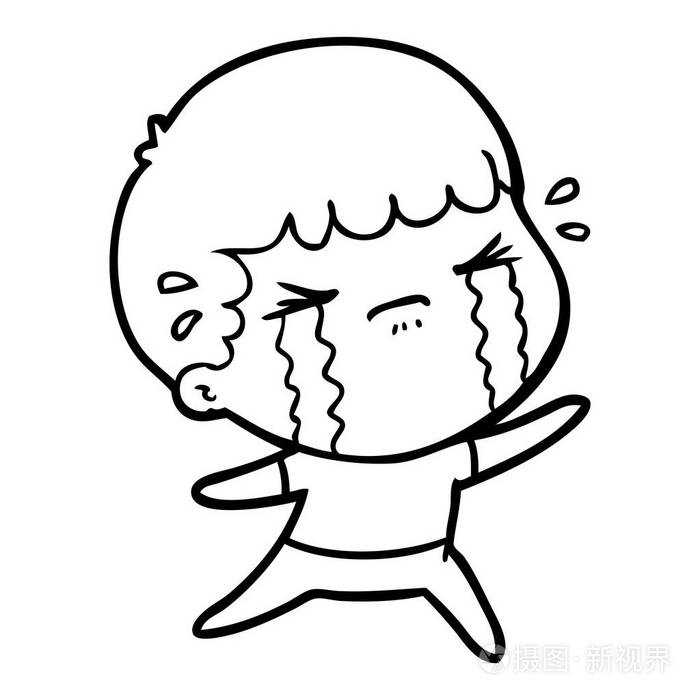 卡通人物哭泣的媒介例证插画-正版商用图片0o5azu-摄图新视界