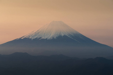 富士山顶部, 春季日出天空