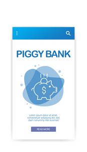 小猪银行图表, 向量例证