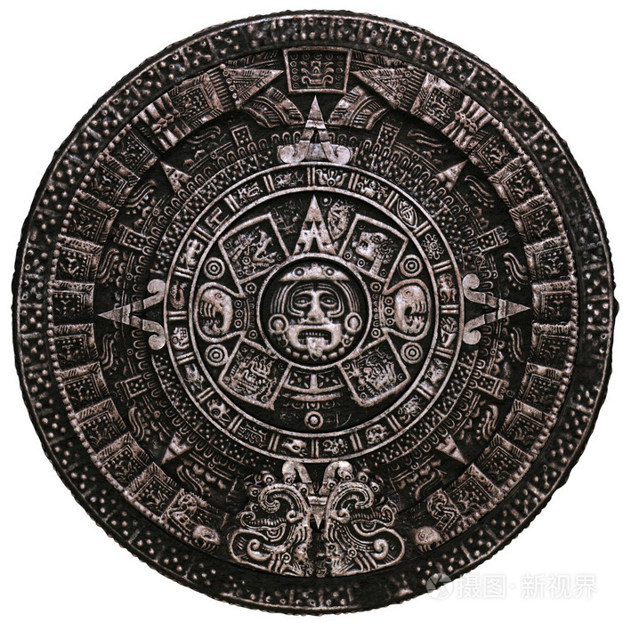 玛雅人的日历在白色背景上