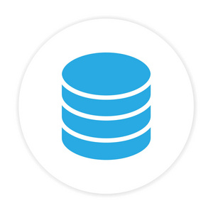 蓝色数据库图标圆圈框架白色背景矢量图像照片