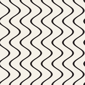 矢量无缝黑白波浪线图案.抽象几何背景照片