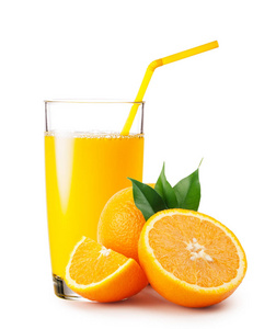 杯桔子汁和橙子