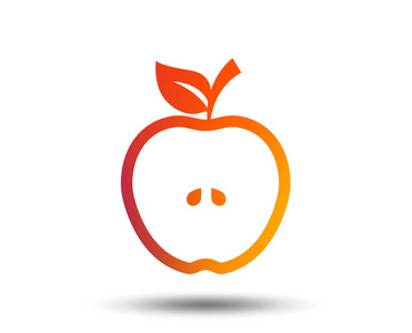 苹果标志图标.果带叶符号.模糊渐变设计元素.生动的平面图标.矢量照片