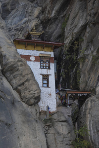 Taktsang 修道院帕罗帕罗区帕罗河谷不丹的低角度视图