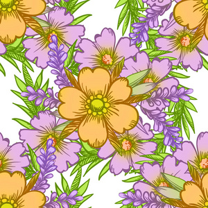 无缝的水彩花卉图案