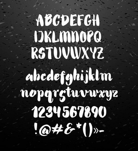 矢量字母表。手绘制的字母