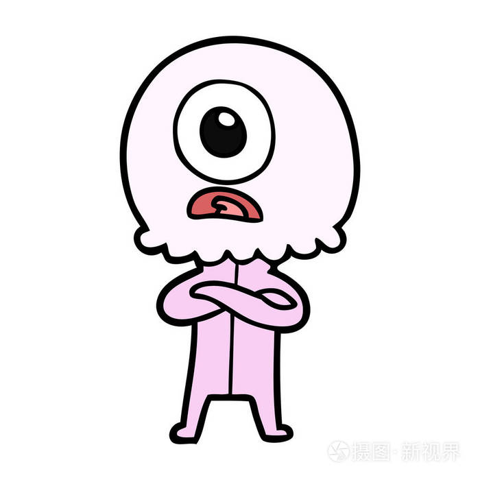 卡通独眼龙外星人宇航员