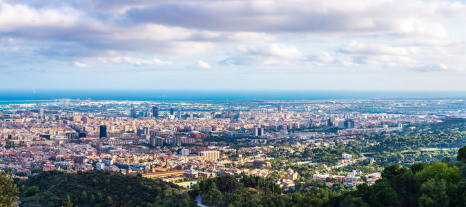 巴塞罗那的全景视图
